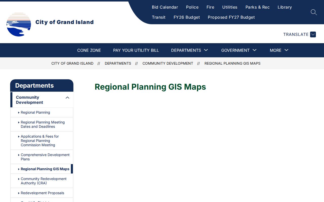 Grand Island ZIP code directory regional planning GIS and maps webpage
